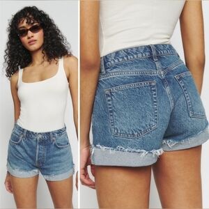 NWT Reformation Charlene High Rise Cuffed Jean Shorts Size 31